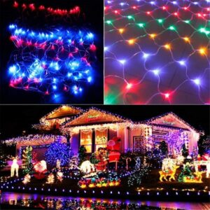 11.5ft x 5ft 360 LED Connectable LED Net Lights, 8 Modes Low Voltage Mesh Fairy String Lights, Christmas Net Lights for Garden, Bushes, Wedding, Outdoor Indoor, Xmas Tree Decorations (Multicolor)