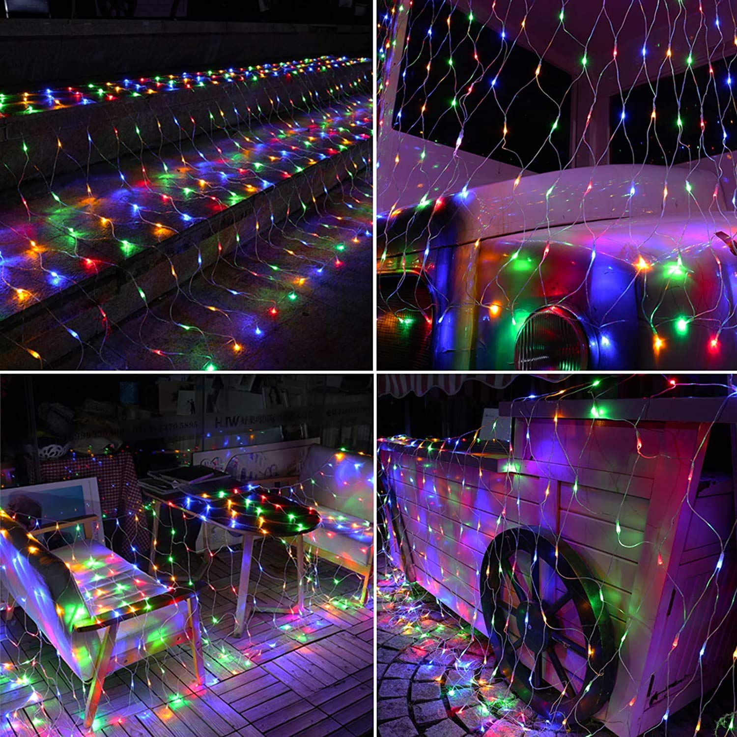 11.5ft x 5ft 360 LED Connectable LED Net Lights, 8 Modes Low Voltage Mesh Fairy String Lights, Christmas Net Lights for Garden, Bushes, Wedding, Outdoor Indoor, Xmas Tree Decorations (Multicolor)