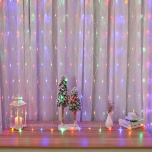 11.5ft x 5ft 360 LED Connectable LED Net Lights, 8 Modes Low Voltage Mesh Fairy String Lights, Christmas Net Lights for Garden, Bushes, Wedding, Outdoor Indoor, Xmas Tree Decorations (Multicolor)