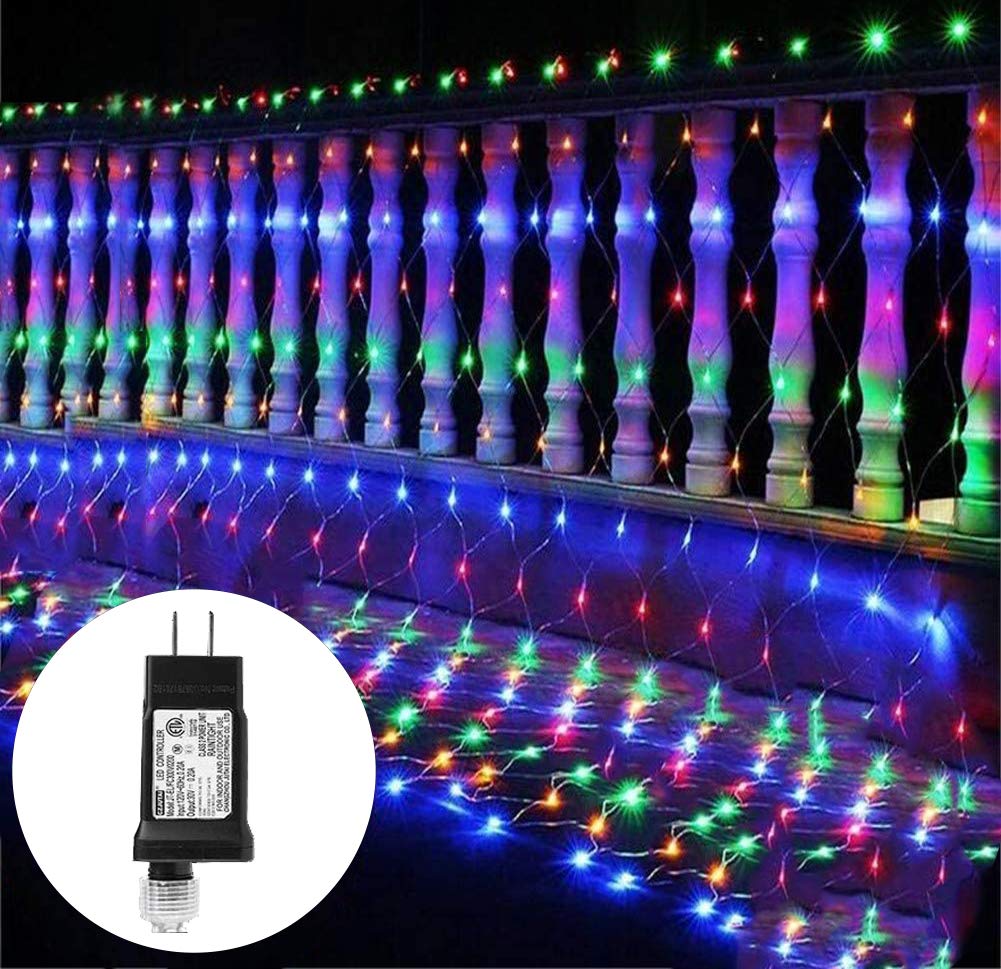 11.5ft x 5ft 360 LED Connectable LED Net Lights, 8 Modes Low Voltage Mesh Fairy String Lights, Christmas Net Lights for Garden, Bushes, Wedding, Outdoor Indoor, Xmas Tree Decorations (Multicolor)