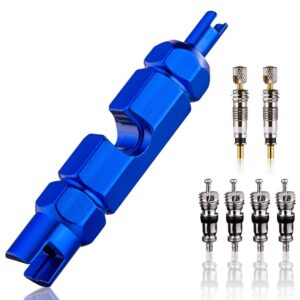 Hapleby Premium Bike Valve Core Remover Tool for Schrader and Presta, Tire Valve Repair Tool Kit, Including 2PCS Presta and 4PCS Schrader Valve Core