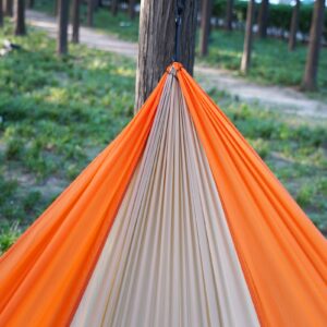 Camping Hammock - Portable Hammocks Single with 2 Tree Straps, Lightwight Camping Gear for Hiking, Backpacking, Hunting, Outdoor, Beach - Orange