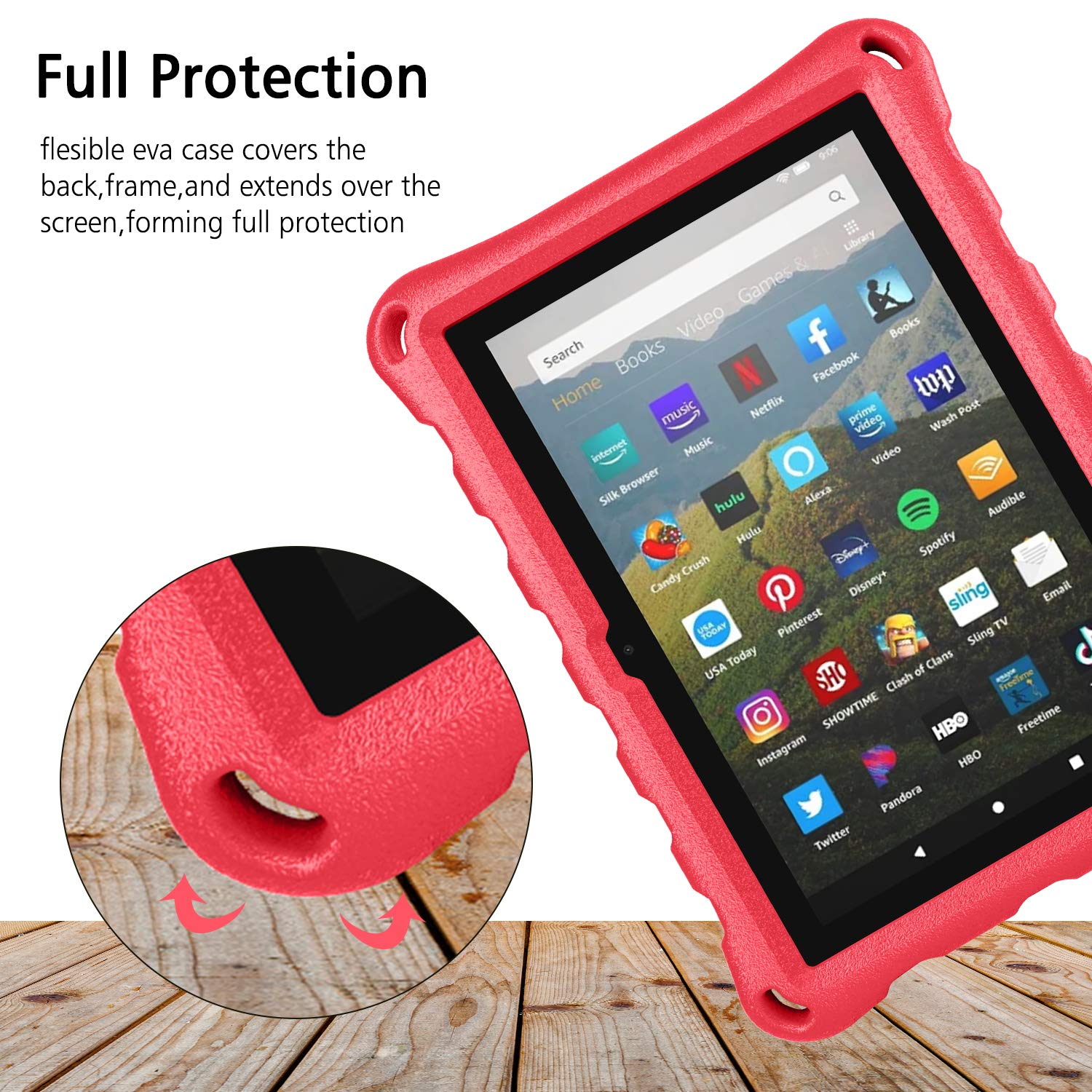 Fire HD 8 Tablet Case, Amazon Fire Tablet 8 Case((Latest 12th/10th Generation, 2022/2020 Release),Auorld Light-Weight Shockproof Protective Kids Cover for All New Amazon Fire HD 8/8 Plus Tablet-Rose