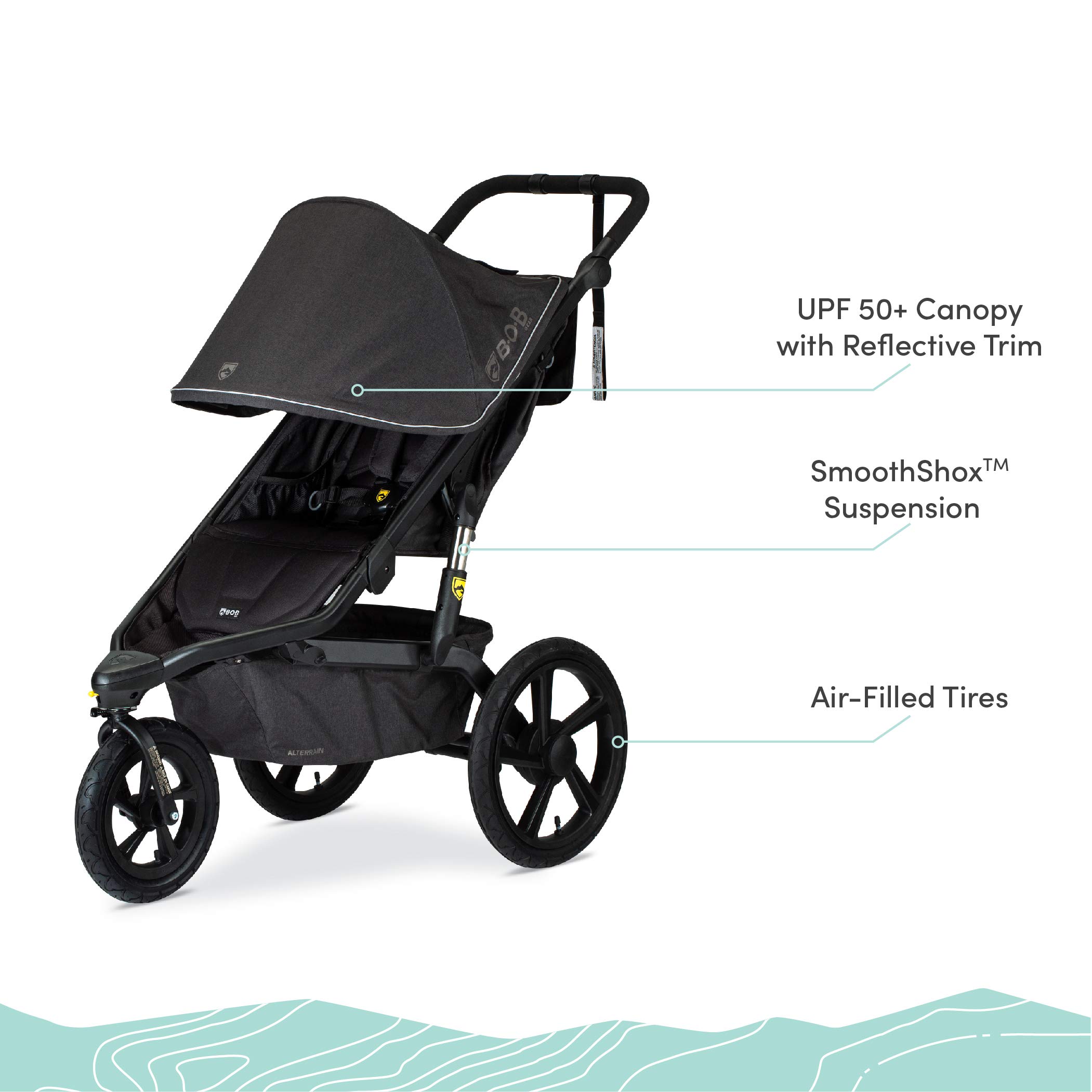 BOB Gear Alterrain Jogging Stroller, Melange Black