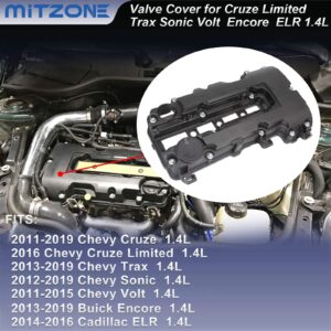 Engine Valve Cover kit w/Gaskets & Bolts Compatible with 2011-2020 Chevrolet Chevy Cruze Sonic Volt Trax Buick Encore Cadillac ELR 1.4L L4 Replaces # 25198874 55573746 264-968