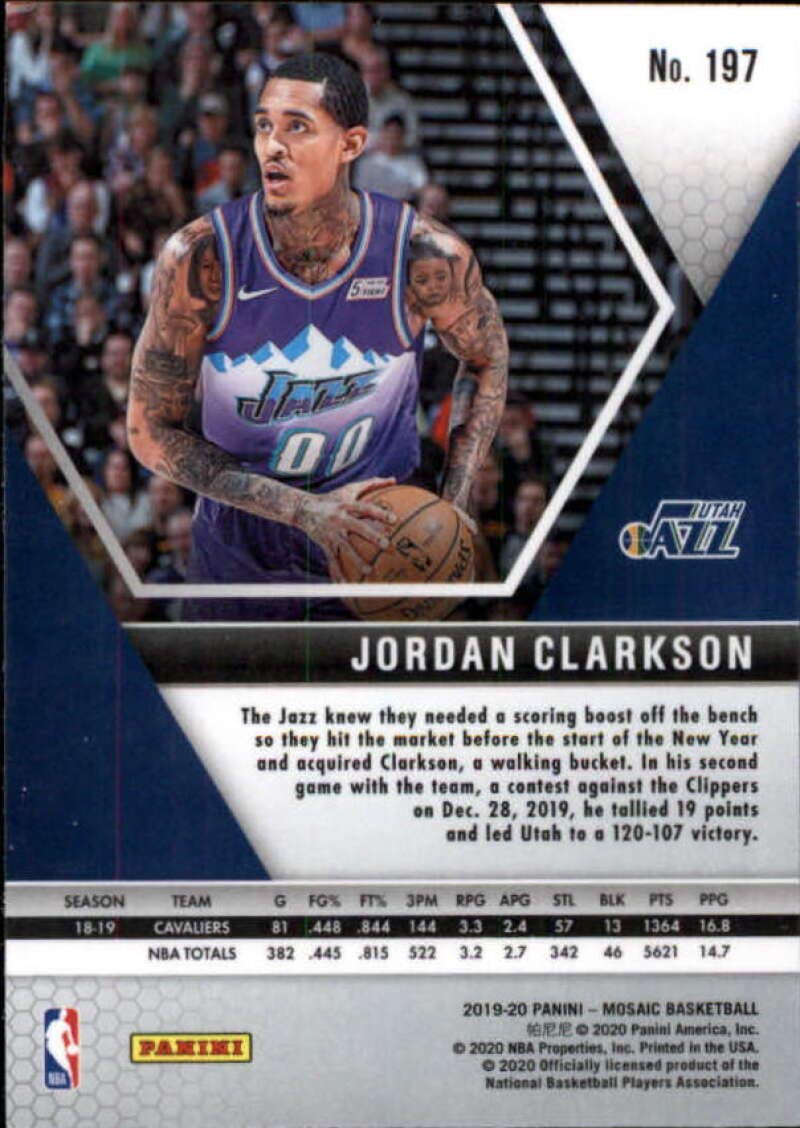 2019-20 Panini Mosaic #197 Jordan Clarkson Utah Jazz NBA Basketball Card NM-MT