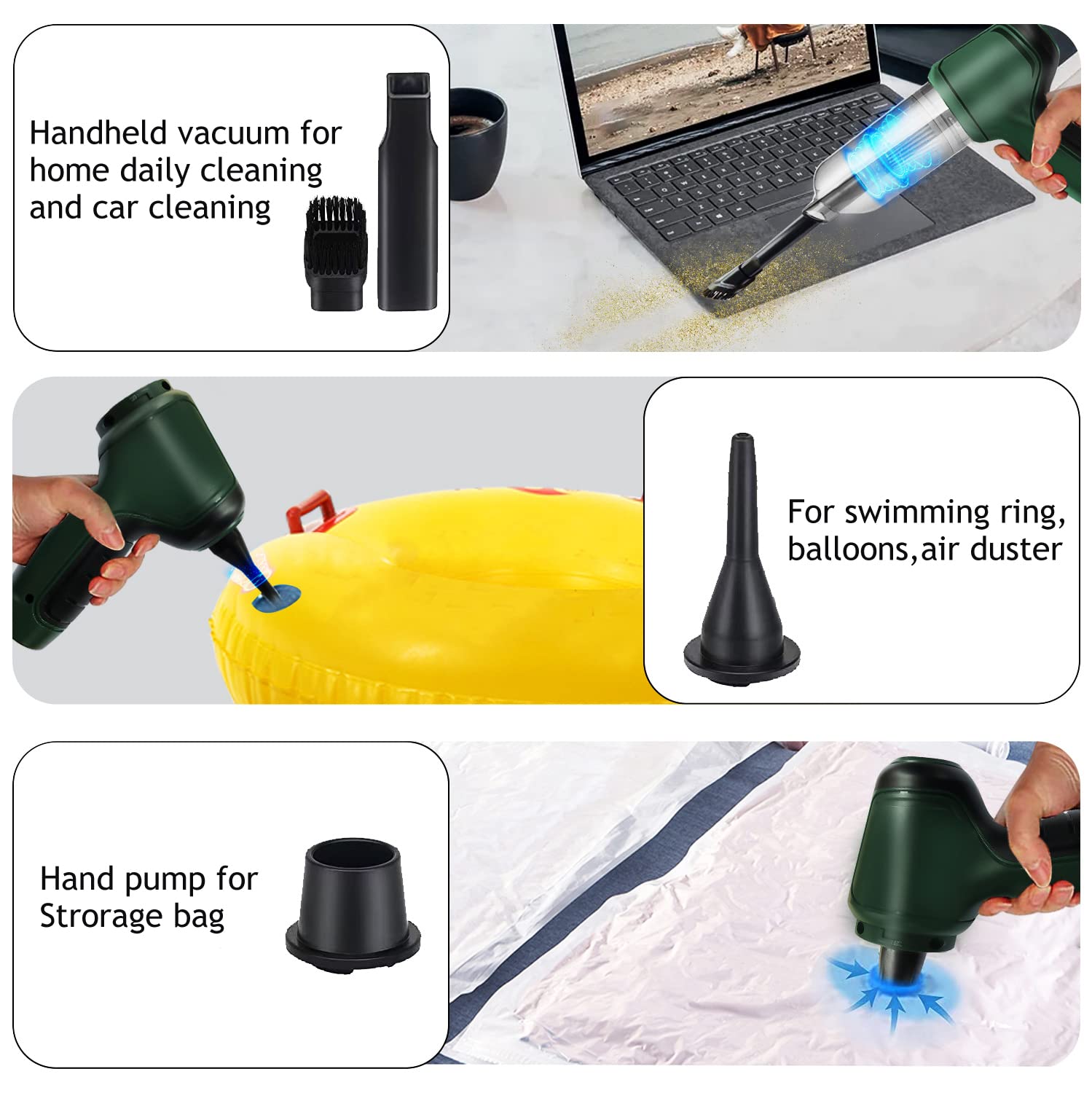 DHDZVOV Handheld Vacuum,Mini Vacuum,Keyboard Cleaner,Portable Car Vacuum,Cordless Handheld Vacuum Pet Hair Vacuum, Scraps for Laptop,Keyboard, Piano