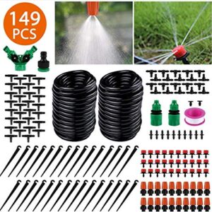 KDIFIX for Adjustable Automatic Micro Irrigation Kits,Drip Irrigation,Garden Irrigation System,DIY Plant Watering System for Garden Greenhouse, Flower Bed,Patio,Lawn(30M 149PCS)