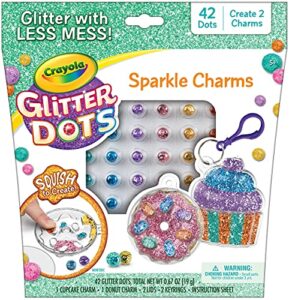 crayola glitter dots sparkle charms, kids jewelry crafts, gift for girls & boys, ages 5, 6, 7, 8