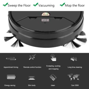 Zerodis Robot Vacuum and Mop Combo, Smart Robotic Sweeping Cleaner Slim Mopping Robot Vacuum Cleanning Tool for Home Office Hard Floor Pet Hair Carpet