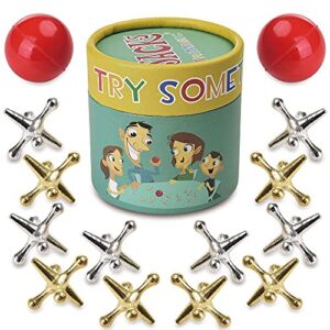trimagic jacks game with ball, old school jax game toys, retro vintage board games for kids 8-10-12 years old and young adults, classic traditional table games for family game night
