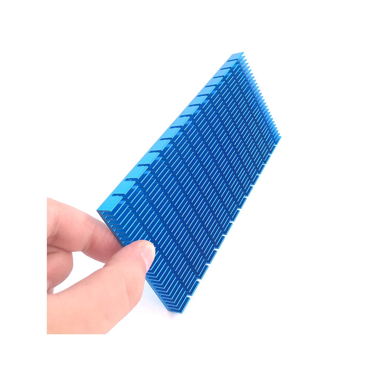 Aluminum Heat Sink 150mm x 74mm x10mm/ 5.9 x 2.91 x 0.39 inch Blue Heatsinks Module Cooler Fin Heat Board Cooling for Amplifier Transistor Semiconductor Devices Blue Tone