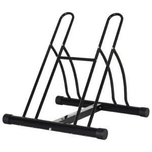 Soozier Bike Rack Floor Stand, 2 Bike Direction Adjustable Bicycle Park for Garage, Free Standing Storage