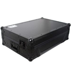 ProX XS-DDJ800 WLTBL Flight Case For Pioneer DDJ-800 Digital Controller W-Sliding Laptop Shelf and Wheels & 1U Rackspace-Black on Black