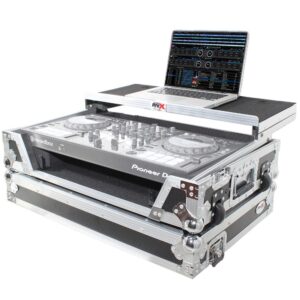 prox xs-ddj800 wlt flight case for pioneer ddj-800 digital controller w-sliding laptop shelf and wheels & 1u rackspace