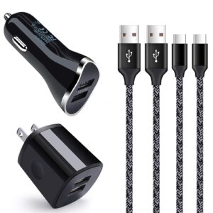 usb type c charger cable for moto motorola g power g stylus g play pure 2024 edge razr g7 g8 g9 plus play one z4 z3 x4,samsung s23 s22 s21 s20 s10e s10 s9,car charger wall adapter+fast charging cord