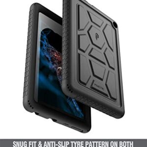 Poetic TurtleSkin Case Designed for All-New Kindle Fire HD 8 Tablet and Fire HD 8 Plus Tablet (10th Gen, 2020 Release), Heavy Duty Shockproof Kids Friendly Silicone Bumper Protective Case Cover, Black