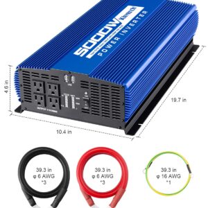 kinverch 5000W Power Inverter 12V to 110V Car Inverter with 4AC Outlets 2USB Ports for Camping/Truck/RV/Home