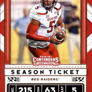 2020 Contenders Draft (NCAA) Football Season Ticket #80 Patrick Mahomes II Texas Tech Red Raiders Official Panini America Trading Card