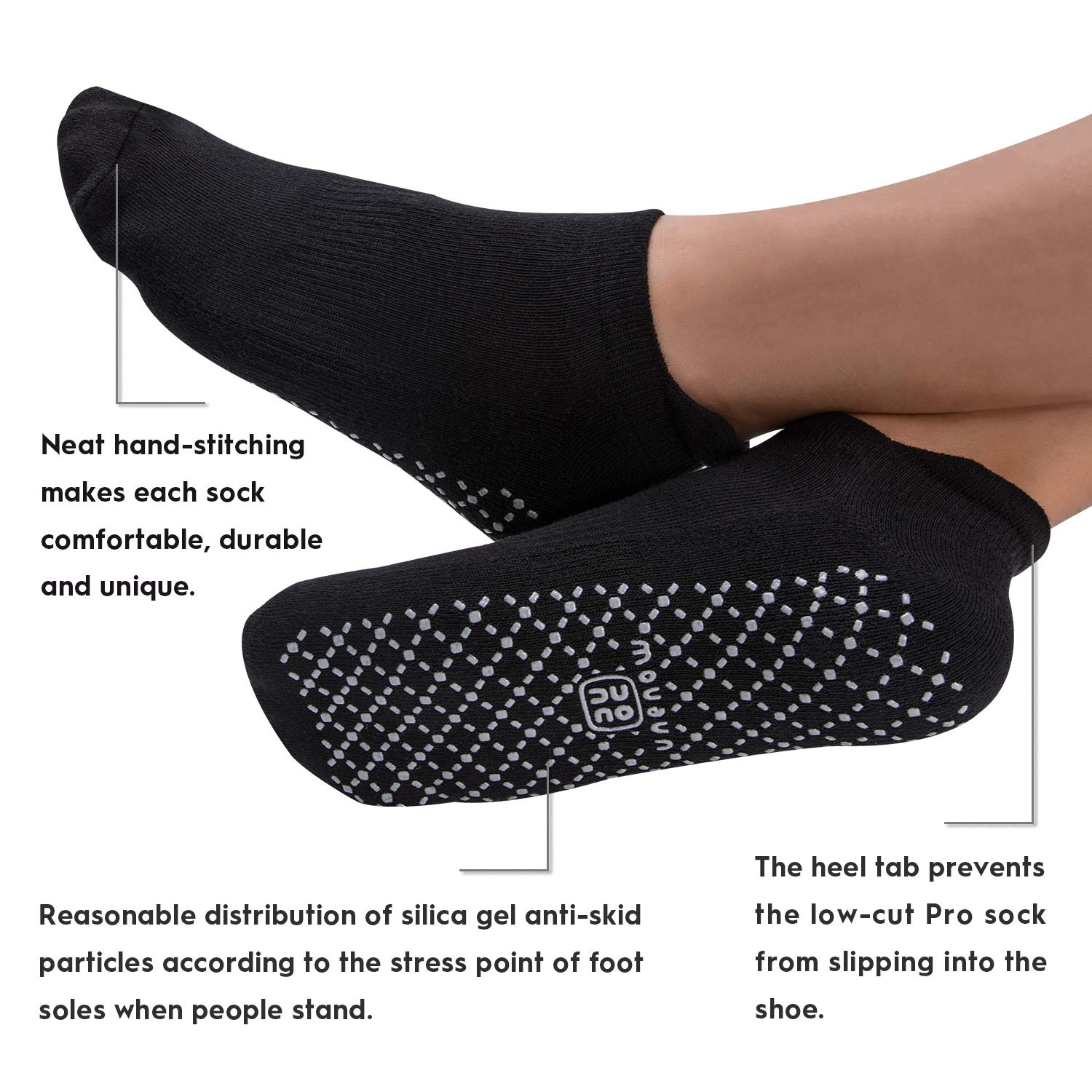 unenow Unisex Non Slip Socks with Grips Cushion for Yoga Pilates Barre Home & Hospital