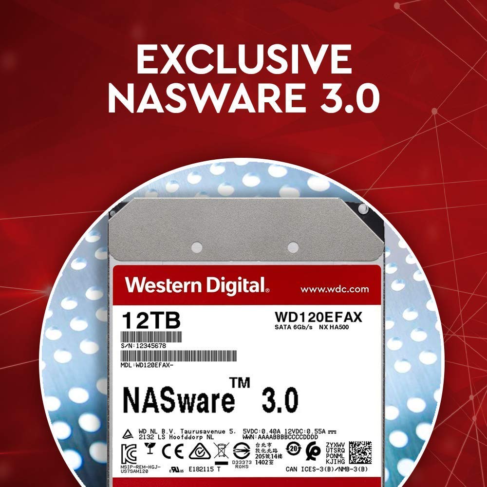 WD Red 4TB NAS Internal Hard Drive - 5400 RPM Class, SATA 6 Gb/s, SMR, 256MB Cache, 3.5" - WD40EFAX (Renewed)