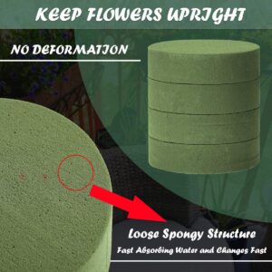 TAOPE Floral Foam, 6.5'' Large Dry & Wet Floral Foam Bricks Round for Artificial Flowers, Green Foam Blocks for Wedding Decoration