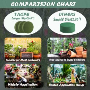 TAOPE Floral Foam, 6.5'' Large Dry & Wet Floral Foam Bricks Round for Artificial Flowers, Green Foam Blocks for Wedding Decoration