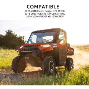 Front Floor Mats, A & UTV PRO All Weather Floor Liners for 2018-2024 Polaris Ranger XP 1000 Crew Accessories, Replace # 2882780,TPE Material Slush Liner