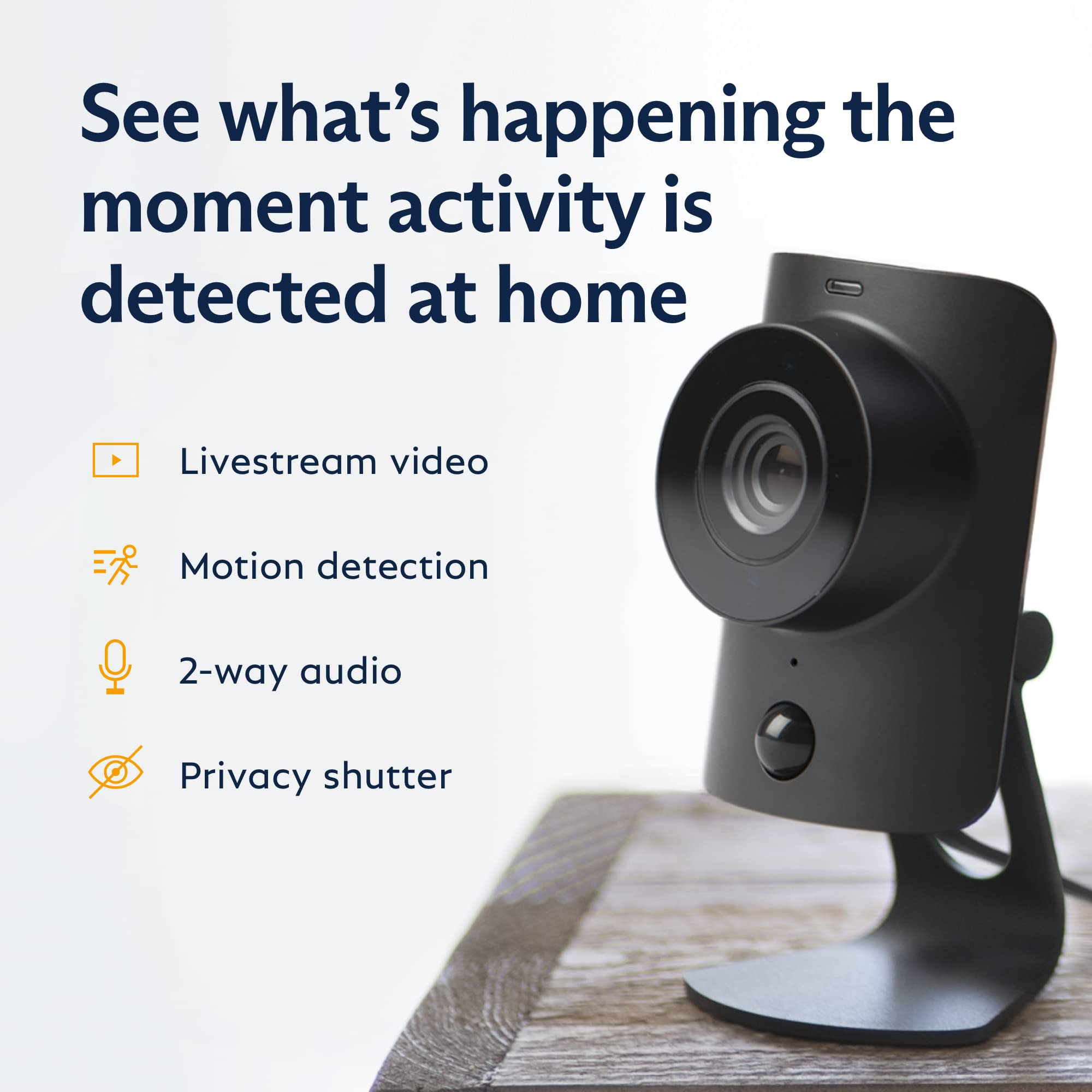 SimpliSafe SimpliCam 1080p Wired Indoor Home Security Camera with Built-in Privacy Shutter - Compatible with Gen 3 Home security system