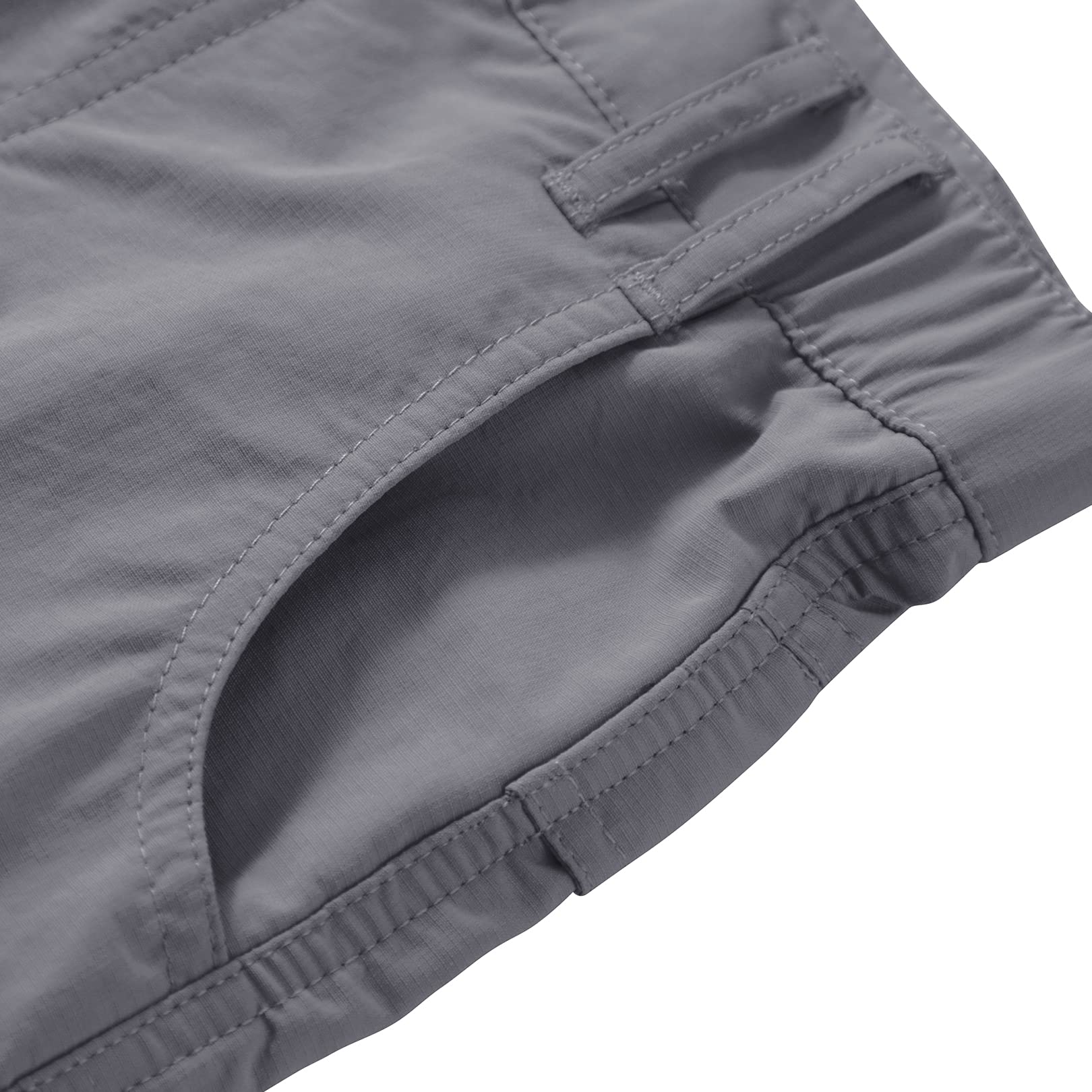 Asfixiado Kids' Boys' Cargo Shorts Outdoor Quick Dry Elastic Waist Fishing Camping Casual Fishing Cargo Shorts #9048 Grey-XS