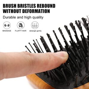 olelo Hair Brush Natural Wooden Paddle Brush for Thick Curly Thin Long Short Wet or Dry Hair Eco-Friendly Beech Massage Scalp Brush for Women Men and Kids (square，black)