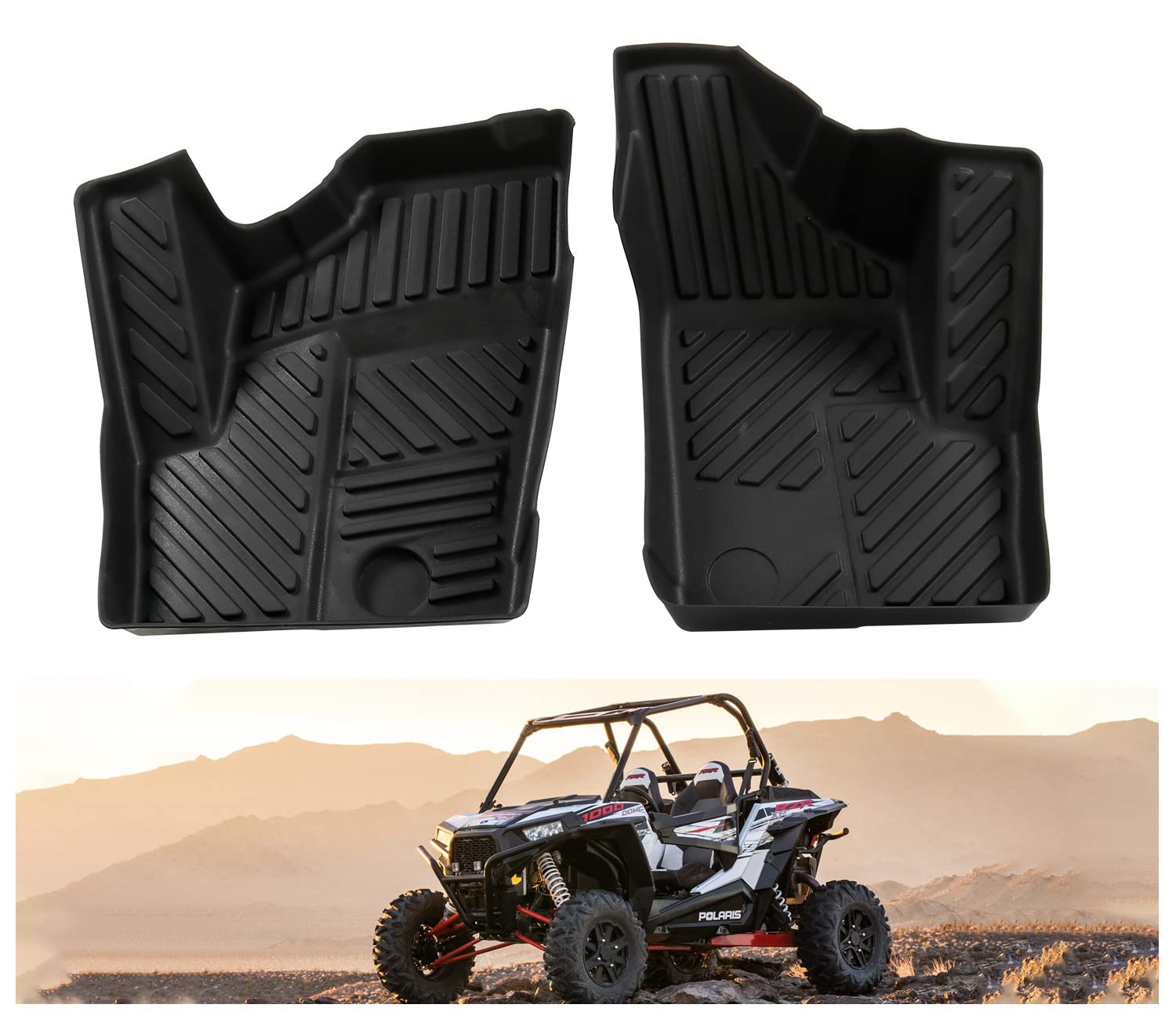 RZR Front Floor Mats, A&UTV PRO Floor Liners All Weather Protection Compatible for 2014-2023 Polaris RZR XP 1000 900 S XC Turbo 2 Doors Accessories Replace # 2880414