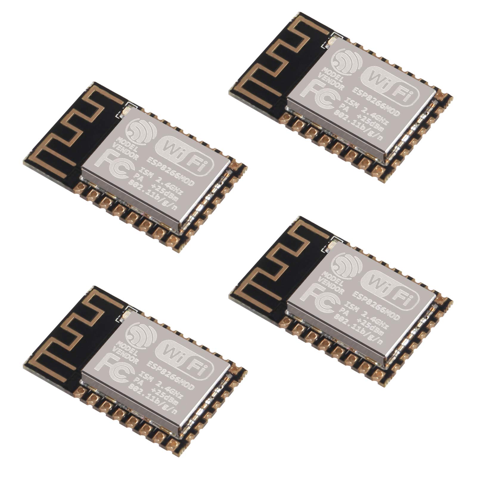 Dorhea 4Pcs ESP8266 ESP-12F WiFi Serial Module Microcontroller 802.11N Development Board Wireless Transceiver Remote Port Network Module for NodeMCU MicroPython