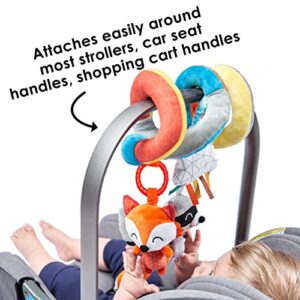 Diono Activity Spiral Baby Toy, Bright Plush Activity Spiral with Interactive Hanging Toys, Perfect for Strollers, Car Seat Bar