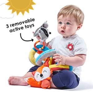 Diono Activity Spiral Baby Toy, Bright Plush Activity Spiral with Interactive Hanging Toys, Perfect for Strollers, Car Seat Bar