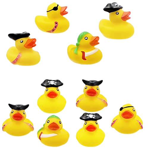 The Dreidel Company St. Patrick's Pirate Rubber Duck Toy Duckies for Kids, Bath Birthday Projects Gifts Baby Showers Classroom Summer Beach and Pool Activity Party Favors, 2" (6-Pack)