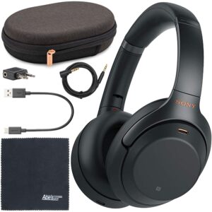 Sony WH-1000XM3 Wireless Noise-Canceling Over-Ear Headphones (Black) WH1000XM3/B + Bundle - International Version (1 Year Warranty)