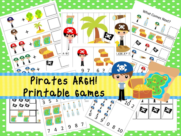 30 Printable Pirates Argh! themed Games and Activities