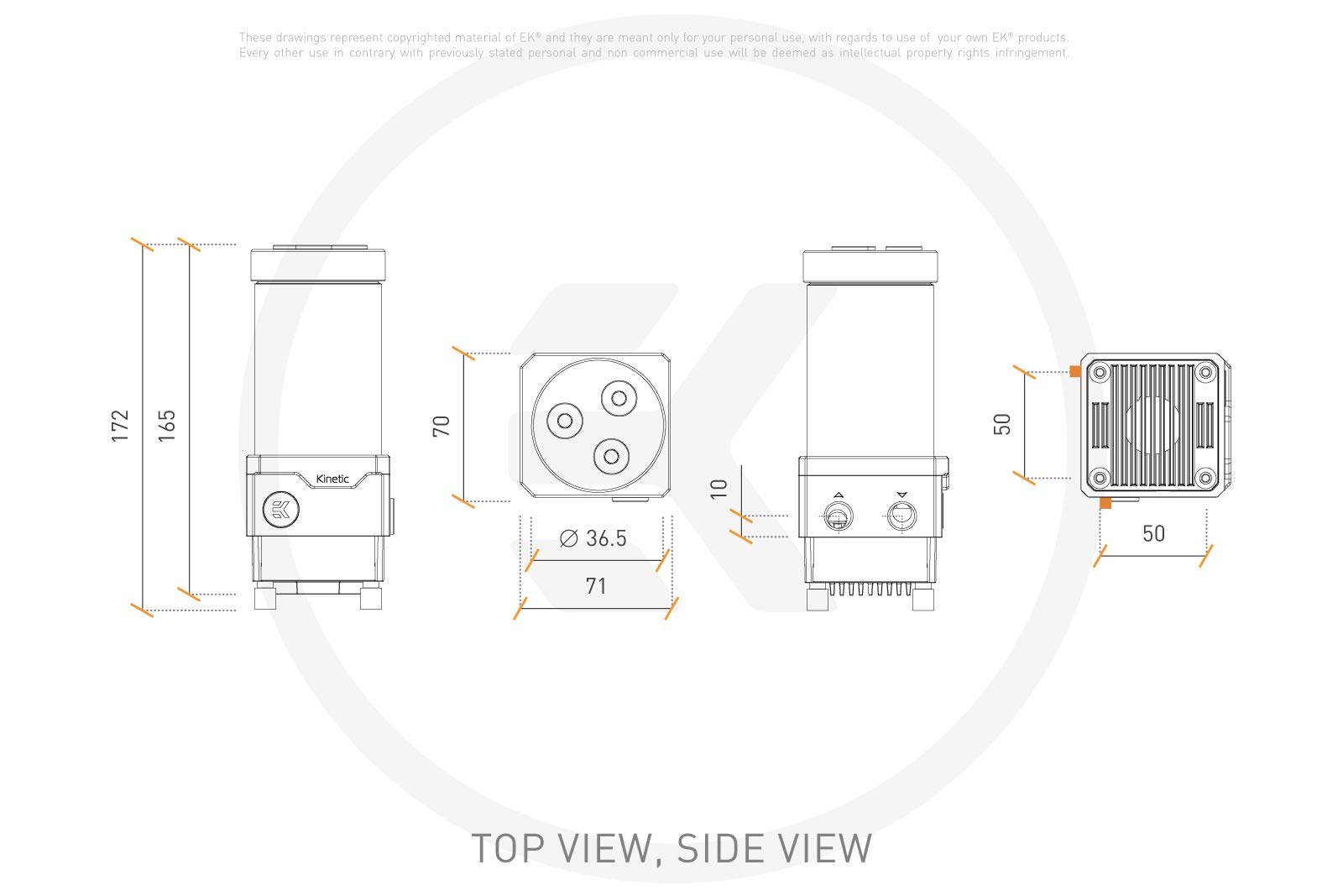 EKWB EK-Quantum Kinetic TBE 160 DDC PWM Pump-Reservoir Combo, Digital RGB, Plexi