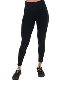 spalding women's activewear cotton blend high waist legging with pockets, 25.5" inseam black