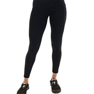 Spalding Women's Activewear Cotton Blend High Waist Legging with Pockets, 25.5" Inseam Black