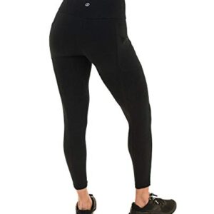 Spalding Women's Activewear Cotton Blend High Waist Legging with Pockets, 25.5" Inseam Black