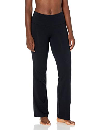 Spalding Womens Activewear Cotton Spandex Yoga Pant with Pocket Leggings, Black, Large US