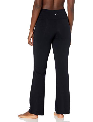 Spalding Womens Activewear Cotton Spandex Yoga Pant with Pocket Leggings, Black, Large US