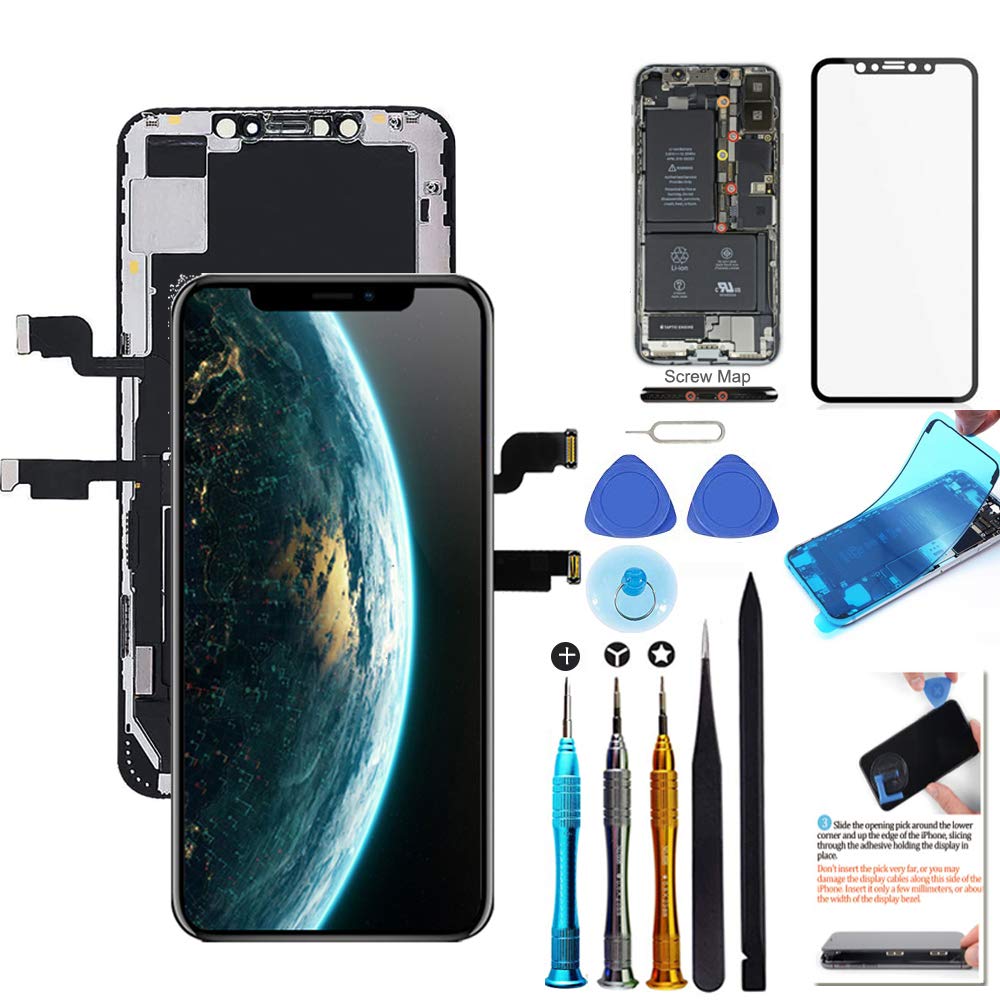 for iPhone Xs Max Screen Replacement 6.5 inch LCD Touch Screen Display Digitizer Repair Kit Assembly with Complete Repair Tools