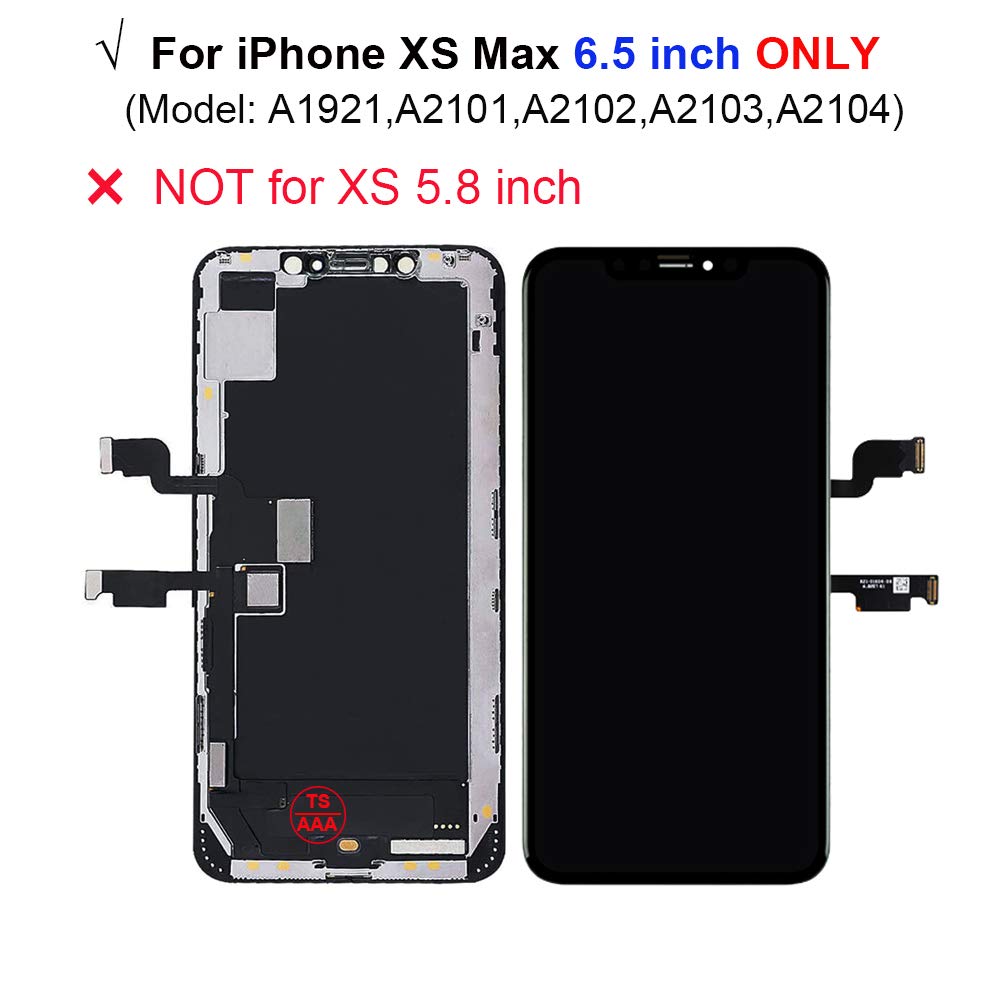 for iPhone Xs Max Screen Replacement 6.5 inch LCD Touch Screen Display Digitizer Repair Kit Assembly with Complete Repair Tools