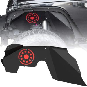 oedro front inner fender liners compatible with 2007-2018 jeep wrangler jk & jku unlimited, bolt-on style steel fender flares