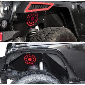 OEDRO Front Inner Fender Liners Compatible with 2007-2018 Jeep Wrangler JK & JKU Unlimited, Bolt-on Style Steel Fender Flares