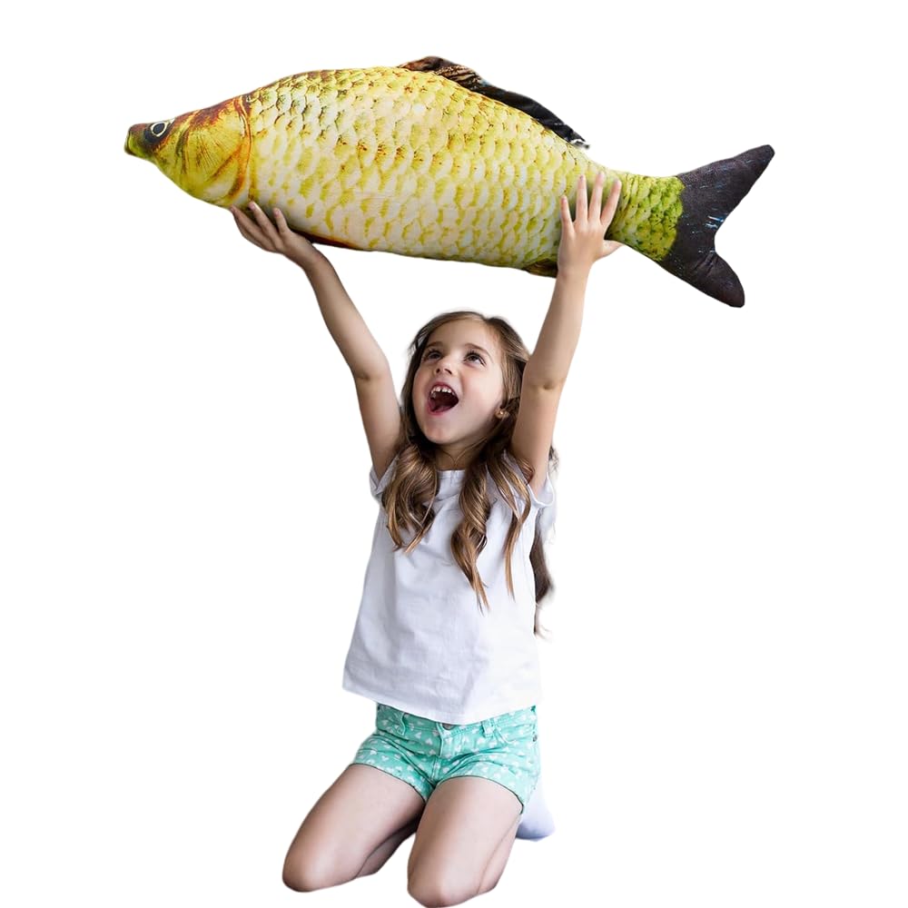 XIGUI 31 Inch Giant 3D Soft Fish Cushion Carp Plush Pillow Plush Throw Pillow, Home Ddecoration Kids Pillow Gift Stuffed Animal Toy