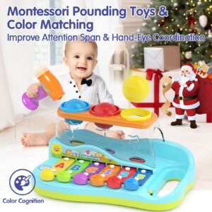 HOLA Toys for 1 Year Old Girl Boy Birthday Gifts, Baby Toys 12-18 Months Pound & Tap Hammer Xylophone Toys for Toddlers 1-3 Boys Girls, Baby & Toddler Toys Age 1-2 3, 1 Year Old Boy Girl Toys Gifts